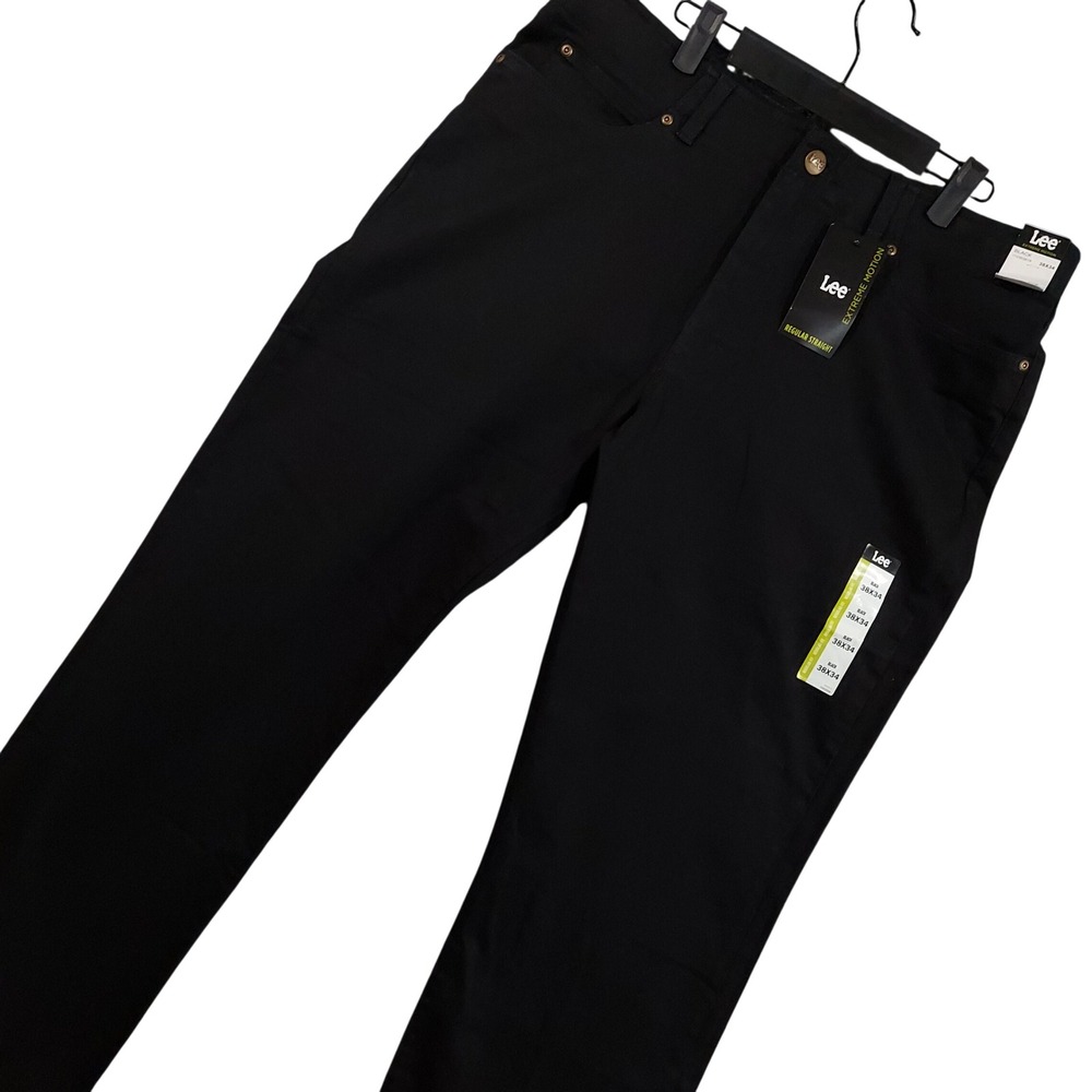 Lee Extreme Motion Pants Men 38x34 Black Regular Straight 112353919‎